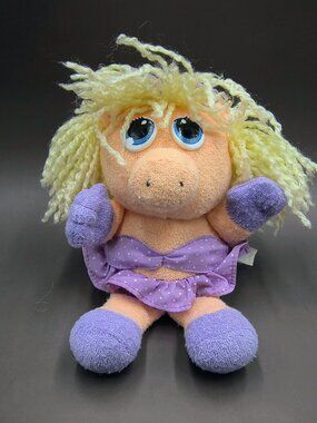 Vintage Muppet Babies Miss Piggy Bath Time Tub Toy in Purple Bikini 8"
